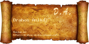 Drahos Anikó névjegykártya