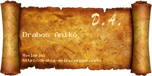 Drahos Anikó névjegykártya