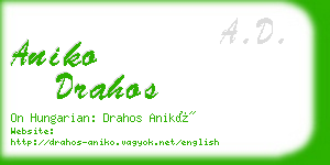 aniko drahos business card